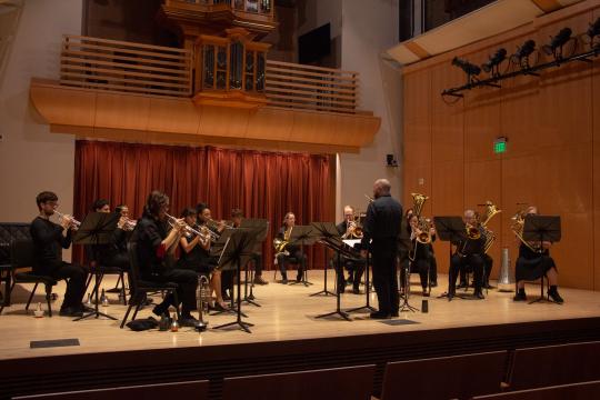 Brass Ensemble rehearsing at Schroeder Hall
